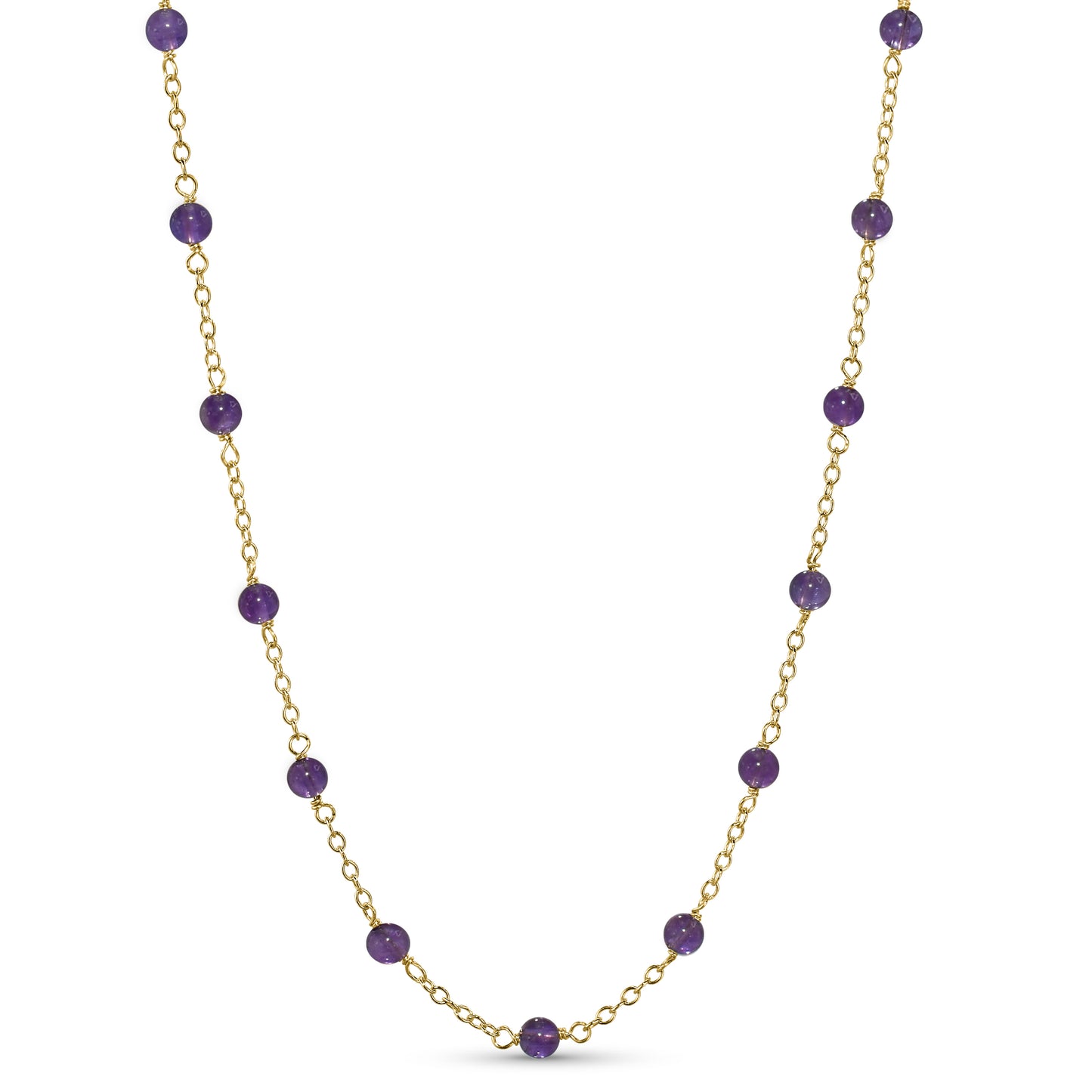 14k Yellow Station Necklace 17"