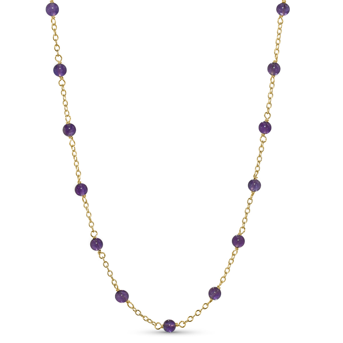14k Yellow Gold Station Necklace