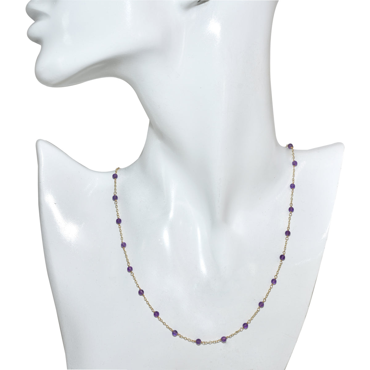 14k Yellow Gold Station Necklace