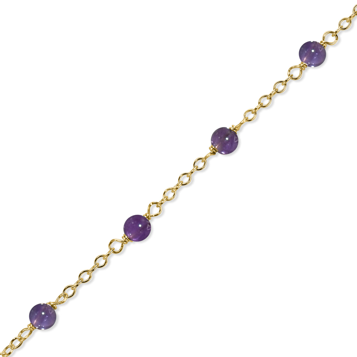 14k Yellow Gold Station Necklace