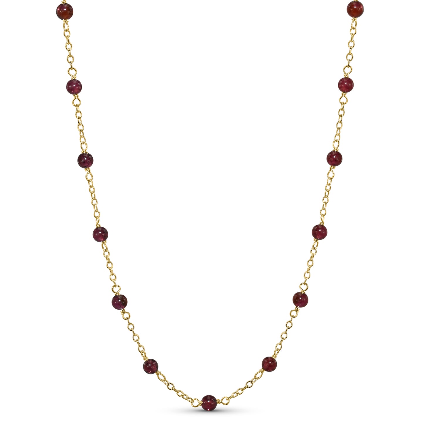 14k Yellow Station Necklace 17"