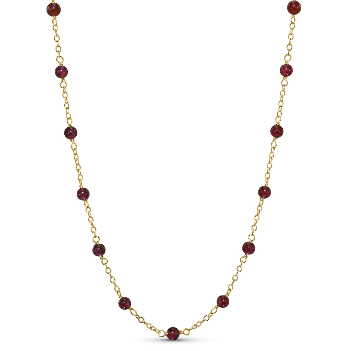 14k Yellow Gold Station Necklace