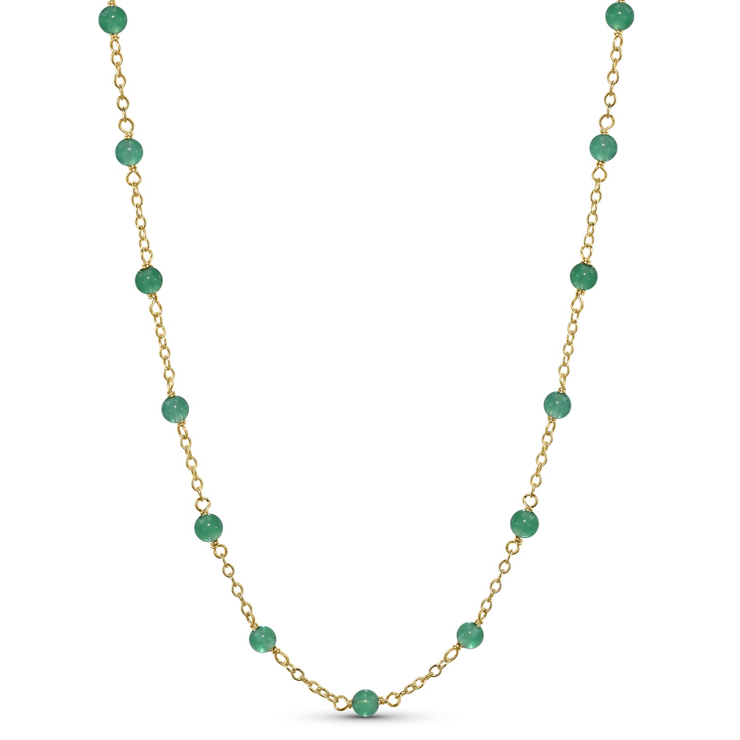 14k Yellow Gold Station Necklace