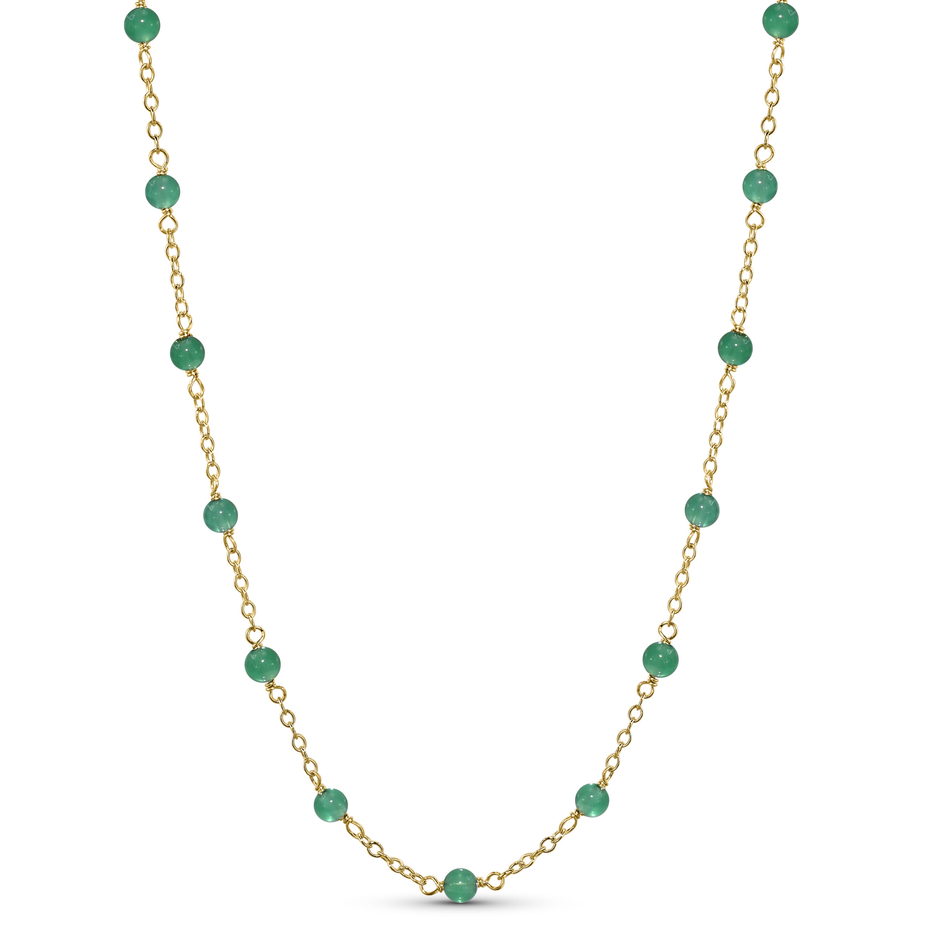 14k Yellow Gold Station Necklace