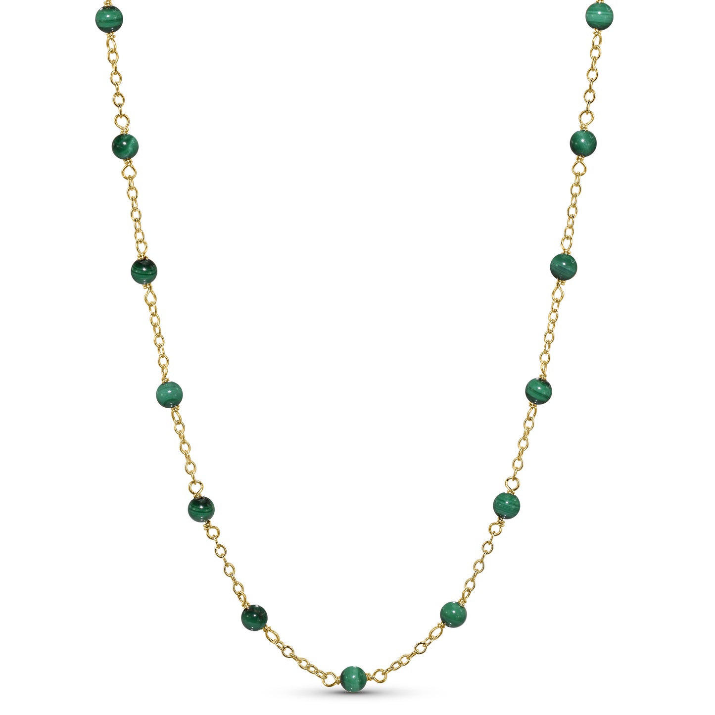 14k Yellow Gold Station Necklace