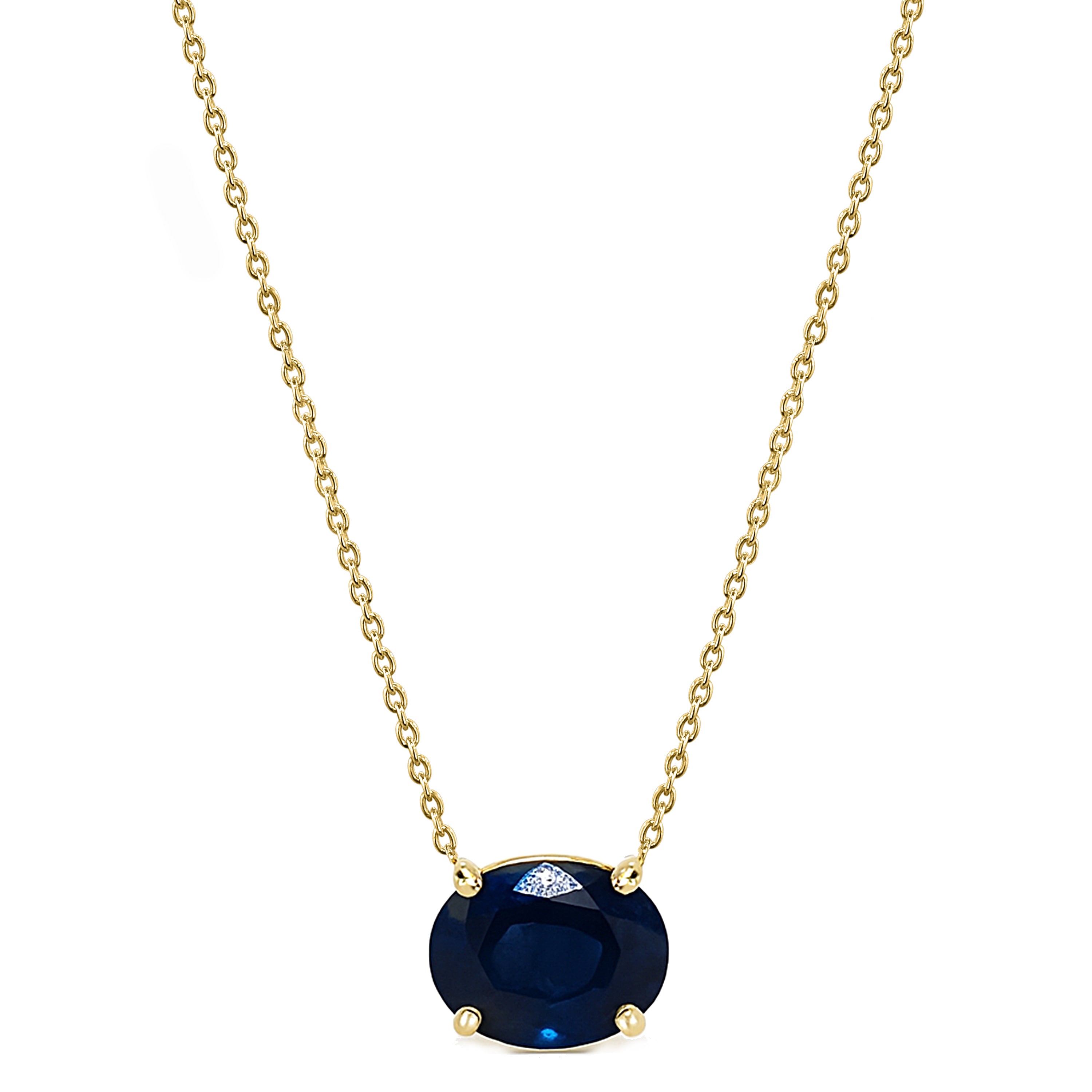 14k Sapphire Oval Shape Neck