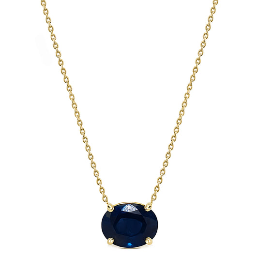 14k Sapphire Oval Shape Neck
