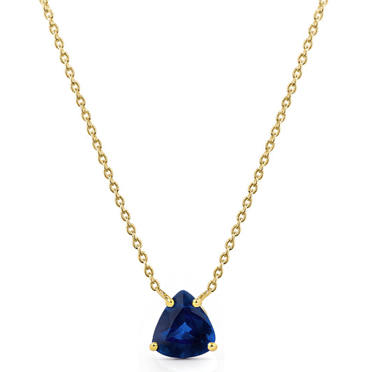 14k Sapphire Triangle Shape Necklace