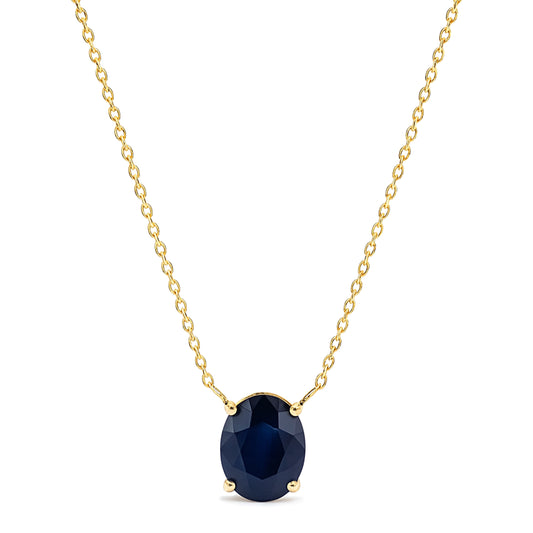 14k Sapphire Oval Shape Necklace