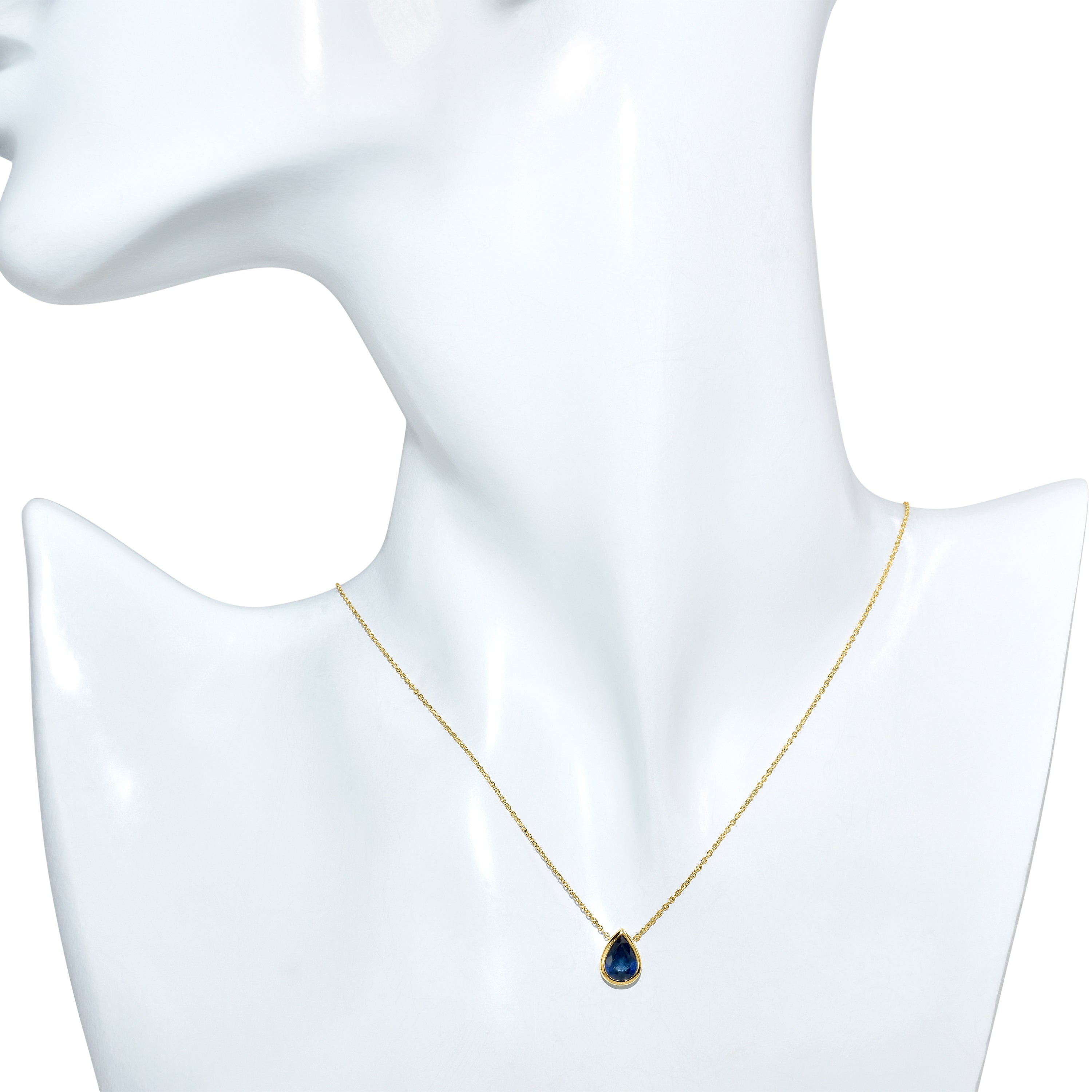 14k Sapphire Pear Shape Necklace
