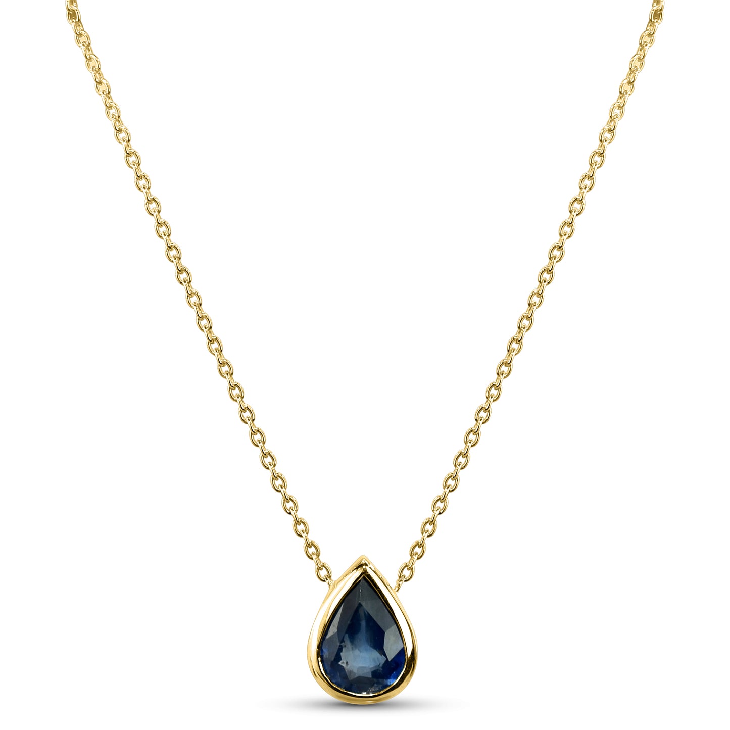 14k Sapphire Pear Shape Necklace