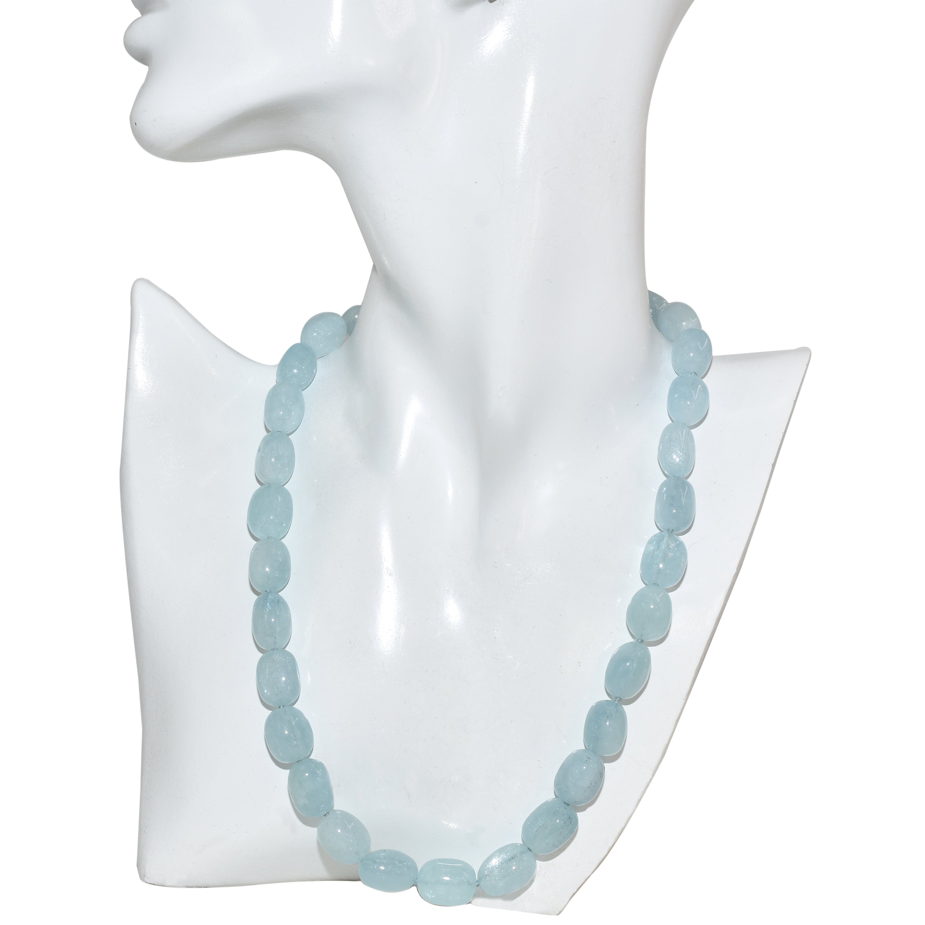 14k Aquamarine Nugget Knotted Necklace