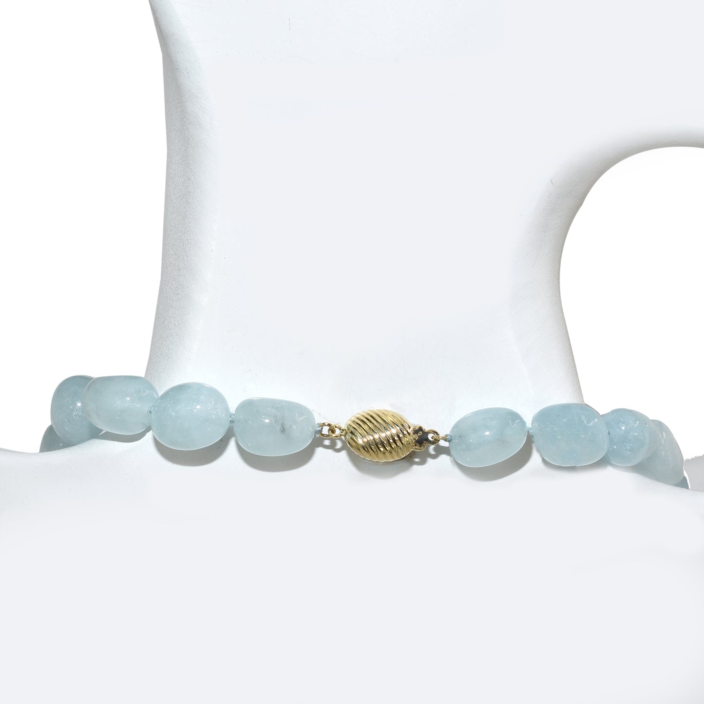 14k Aquamarine Nugget Knotted Necklace