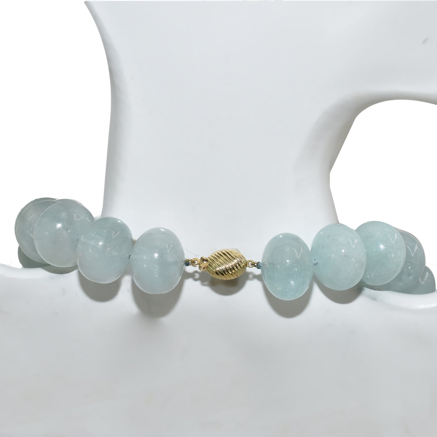 14k Aquamarine Roundel Knotted Necklace