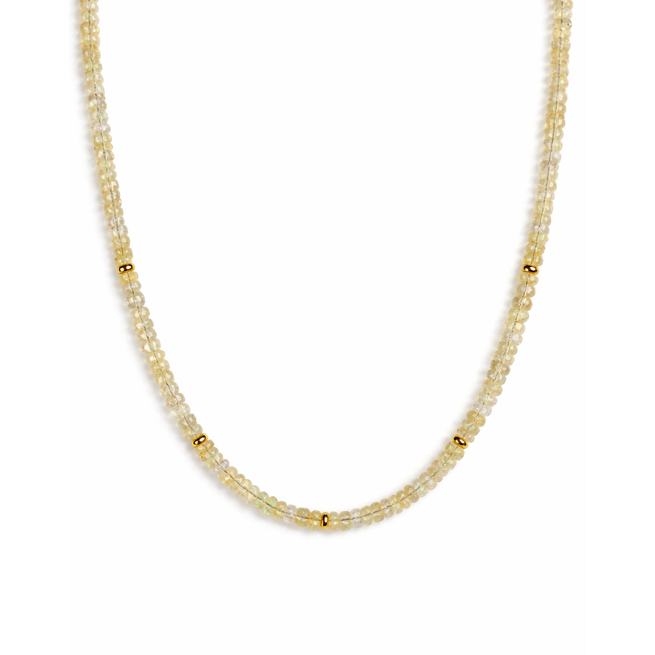 14k Gemstones & Gold Roundel Necklace