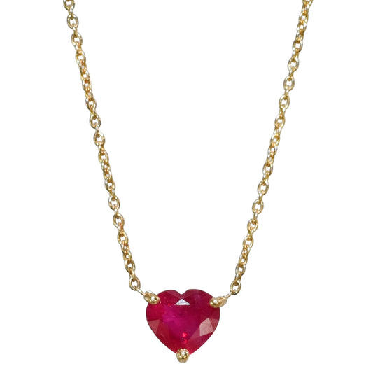 14k Ruby Heart Necklace