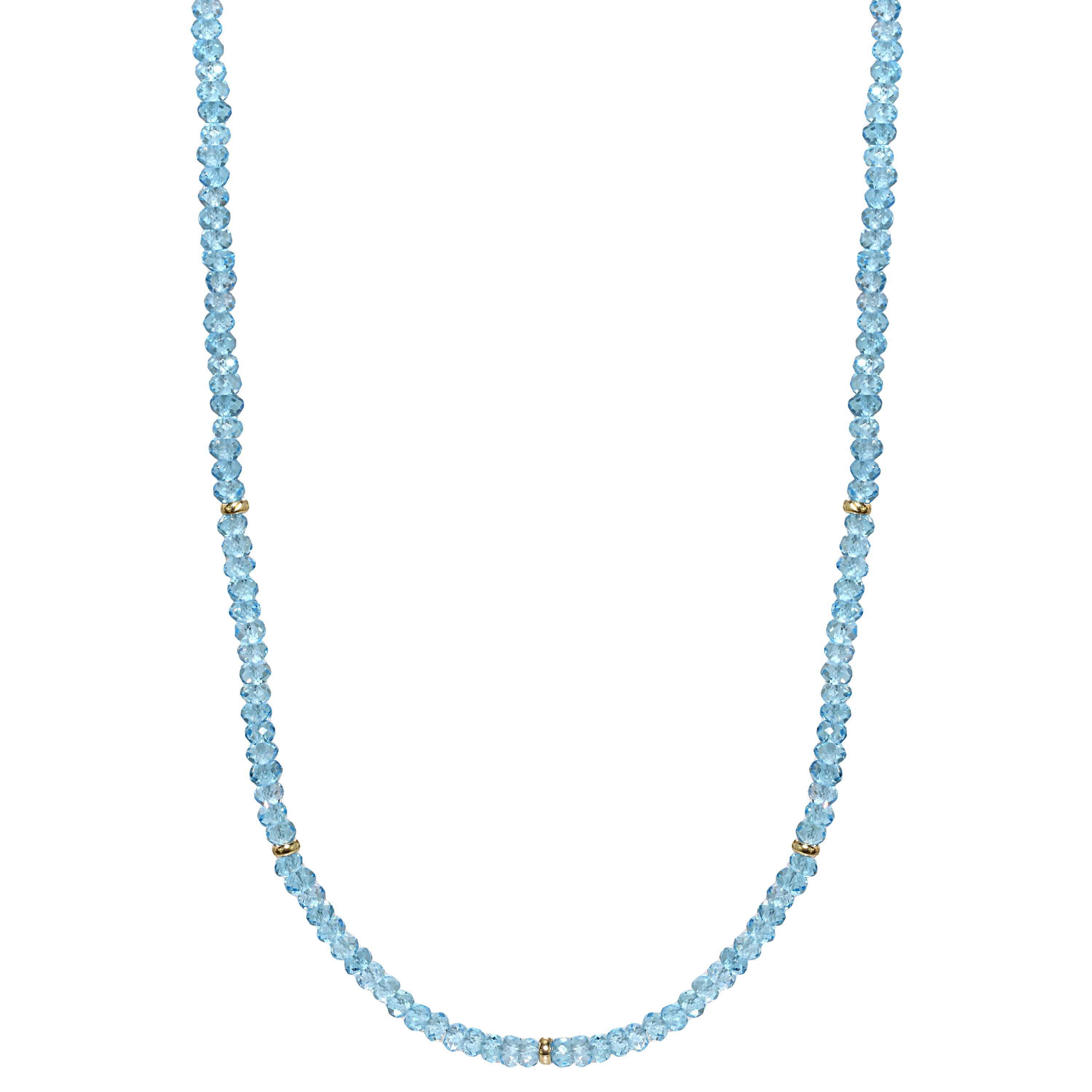 14k Gemstones & Gold Roundel Necklace