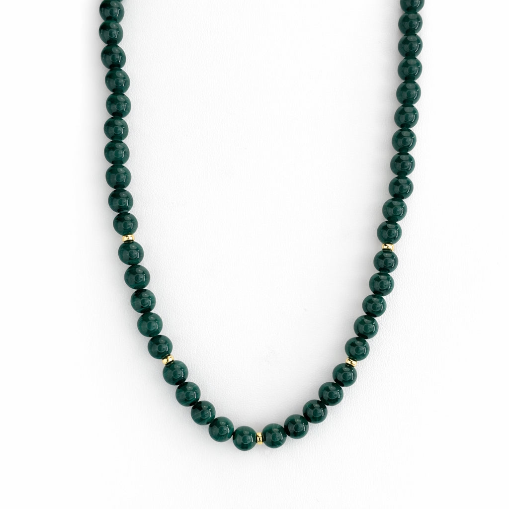 14k Malachite Gold Roundel Necklace