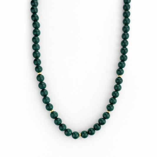 14k Malachite Gold Roundel Necklace