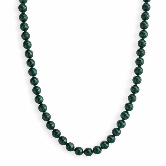 14k Malachite 8MM Knotted Necklace