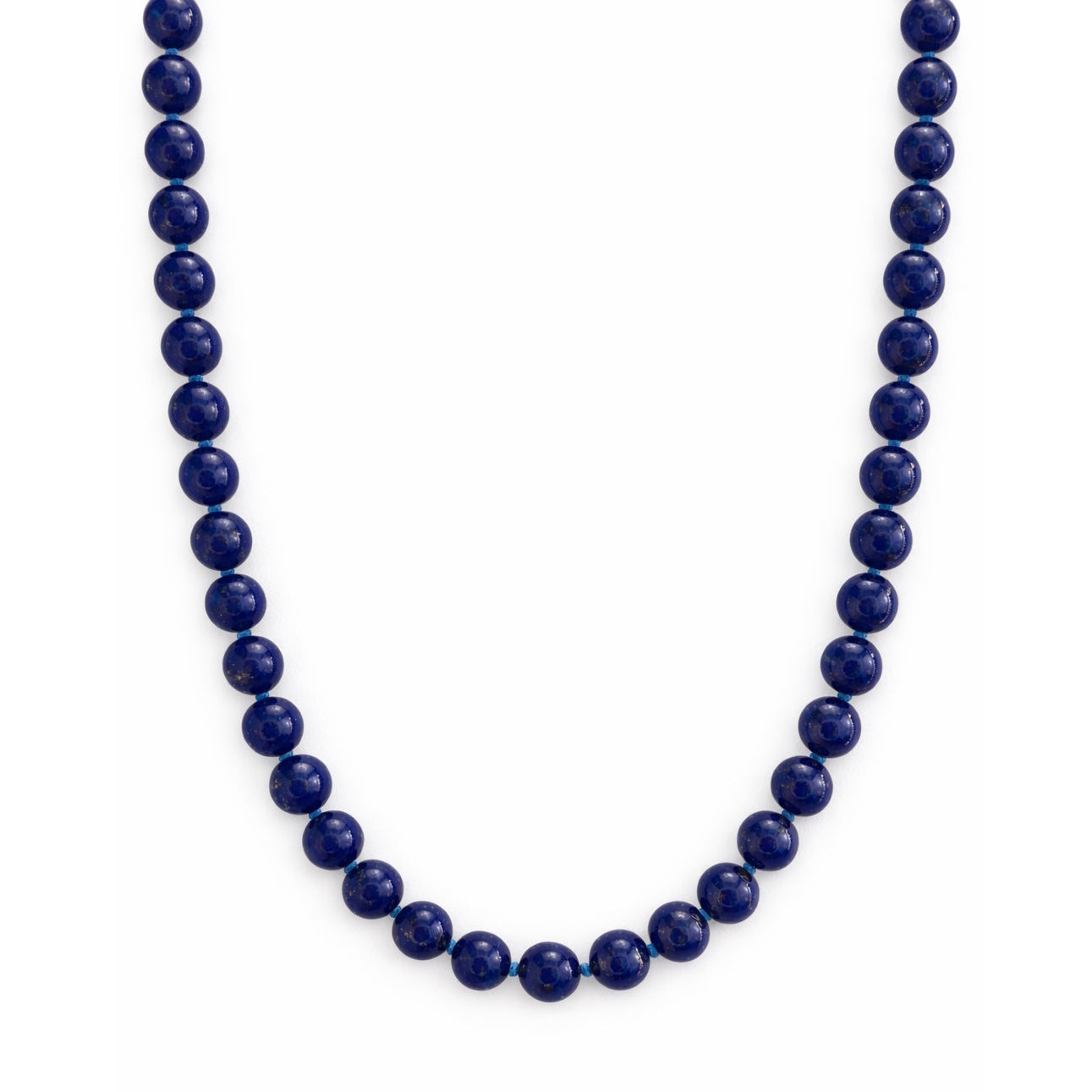14k Lapis AA Grade Necklace knotted 1x1