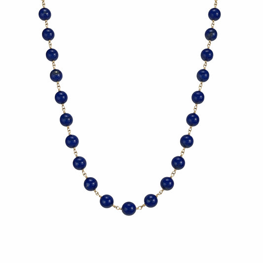 14k Lapis 8MM Link Necklace