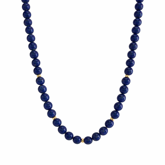 14k Lapis Gold Roundel Necklace