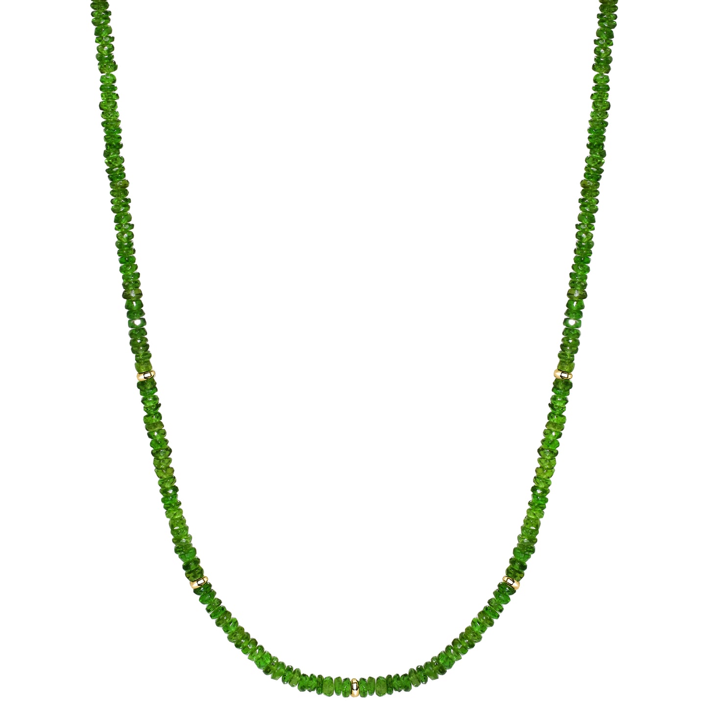 14k Gemstones & Gold Roundel Necklace