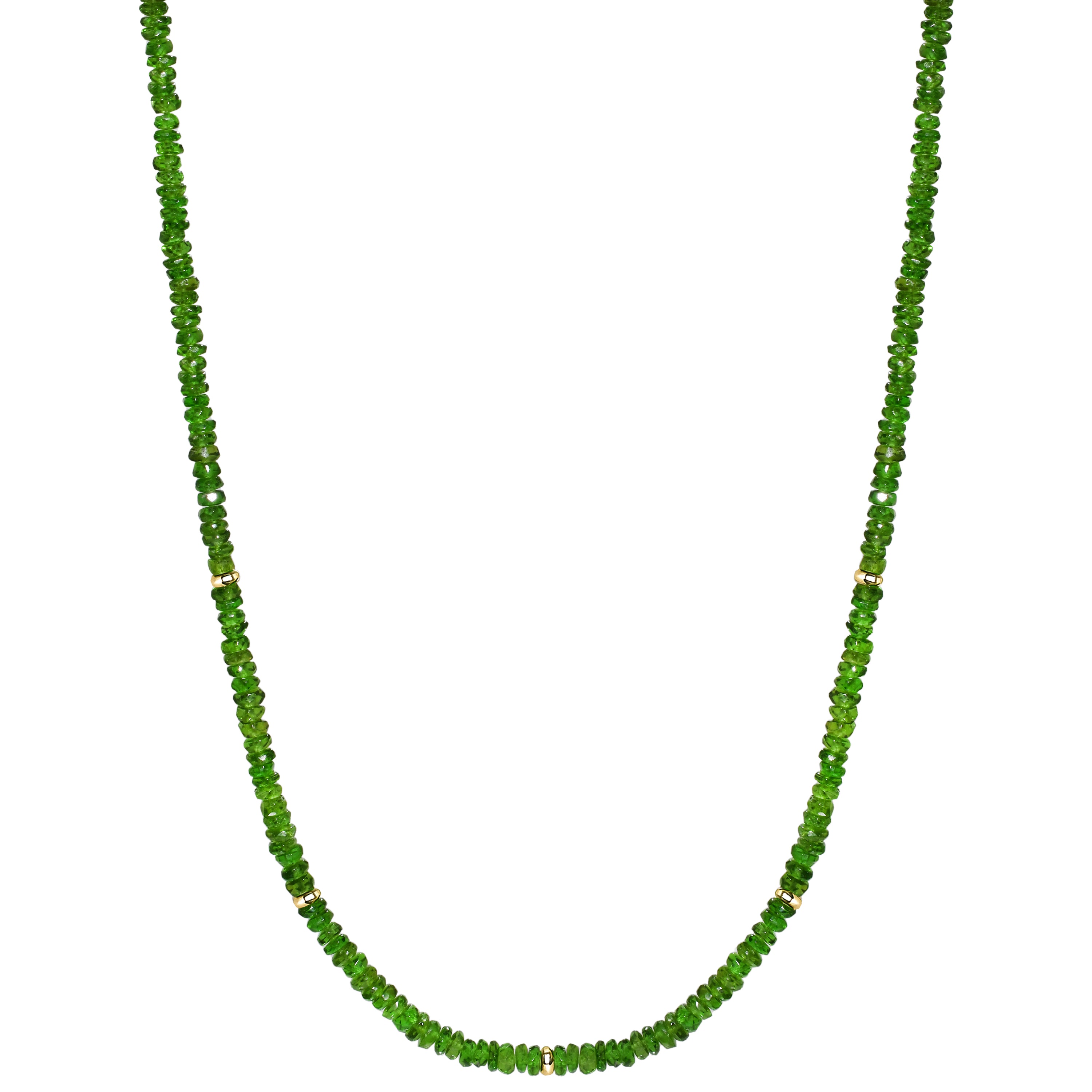 14k Gemstones & Gold Roundel Necklace