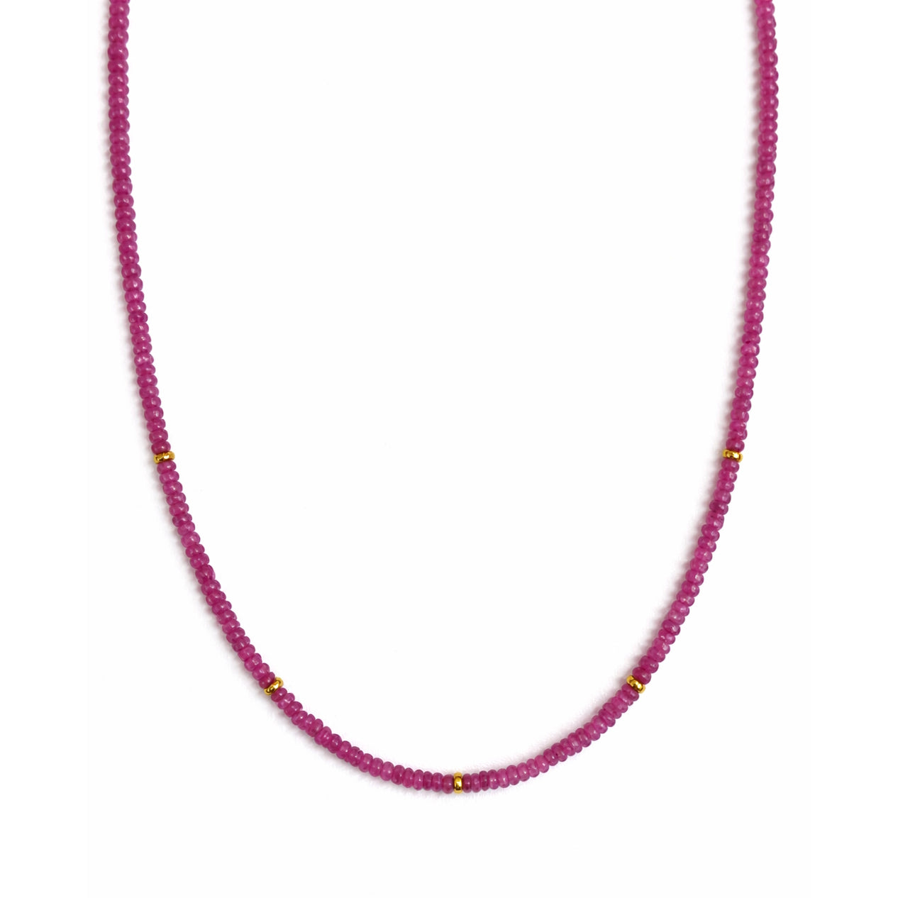 14k Gemstones & Gold Roundel Necklace