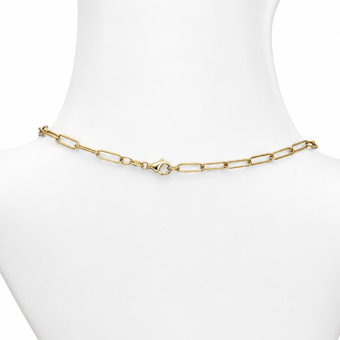 14k Amethyst Square Center Paperclip Necklace