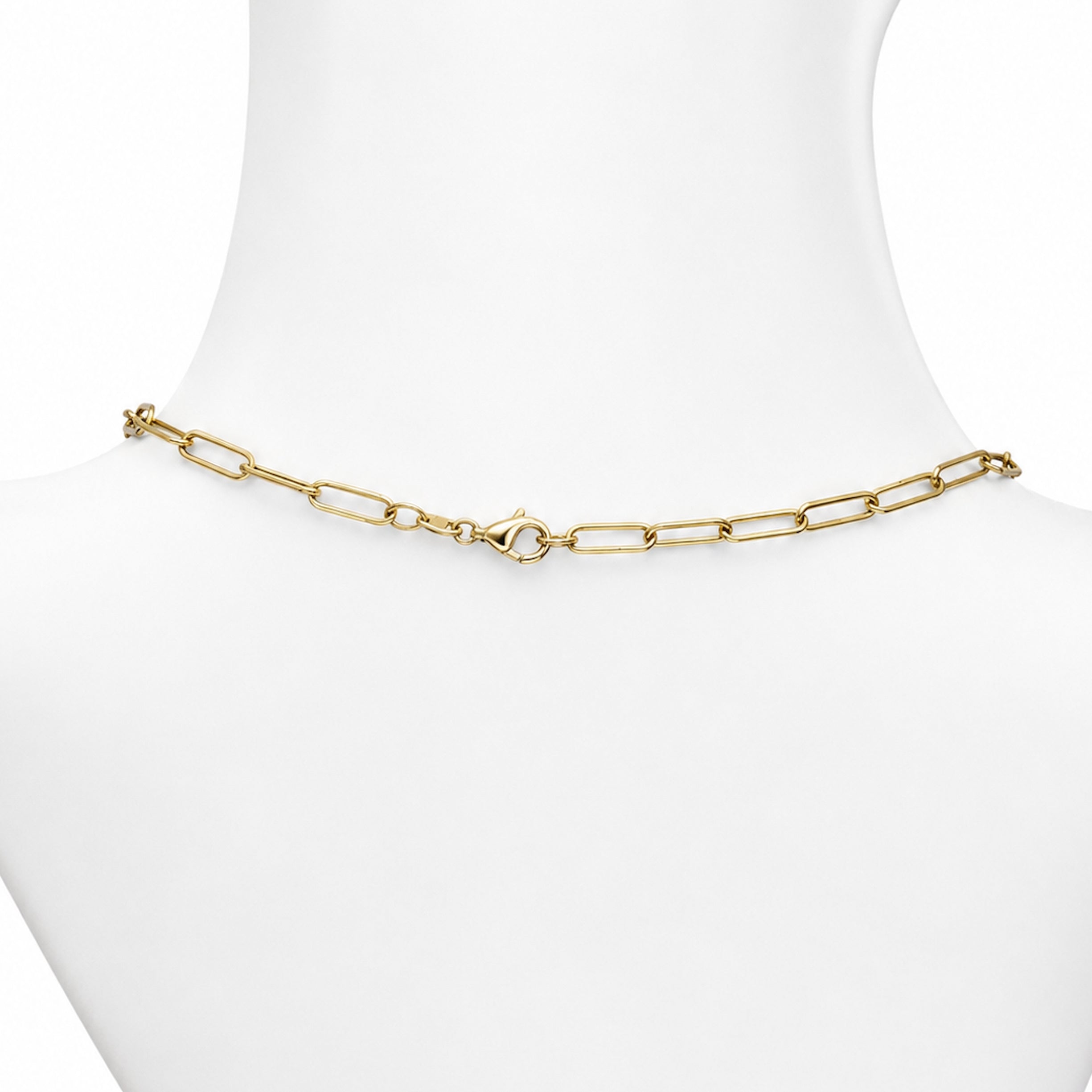 14k Amethyst Square Center Paperclip Necklace