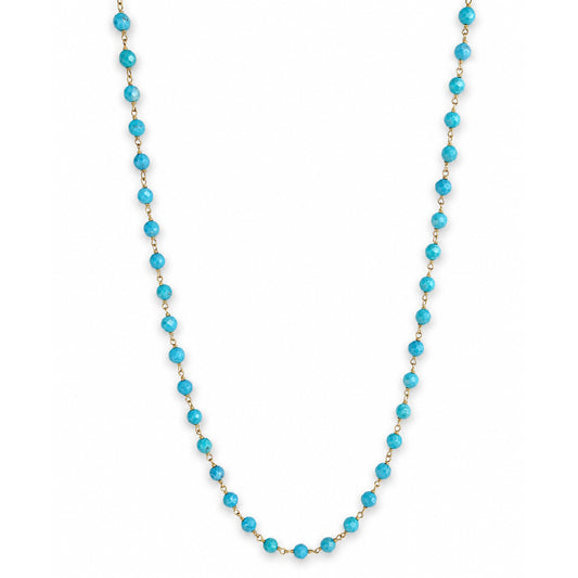 14k Turquoise Faceted Link Necklace