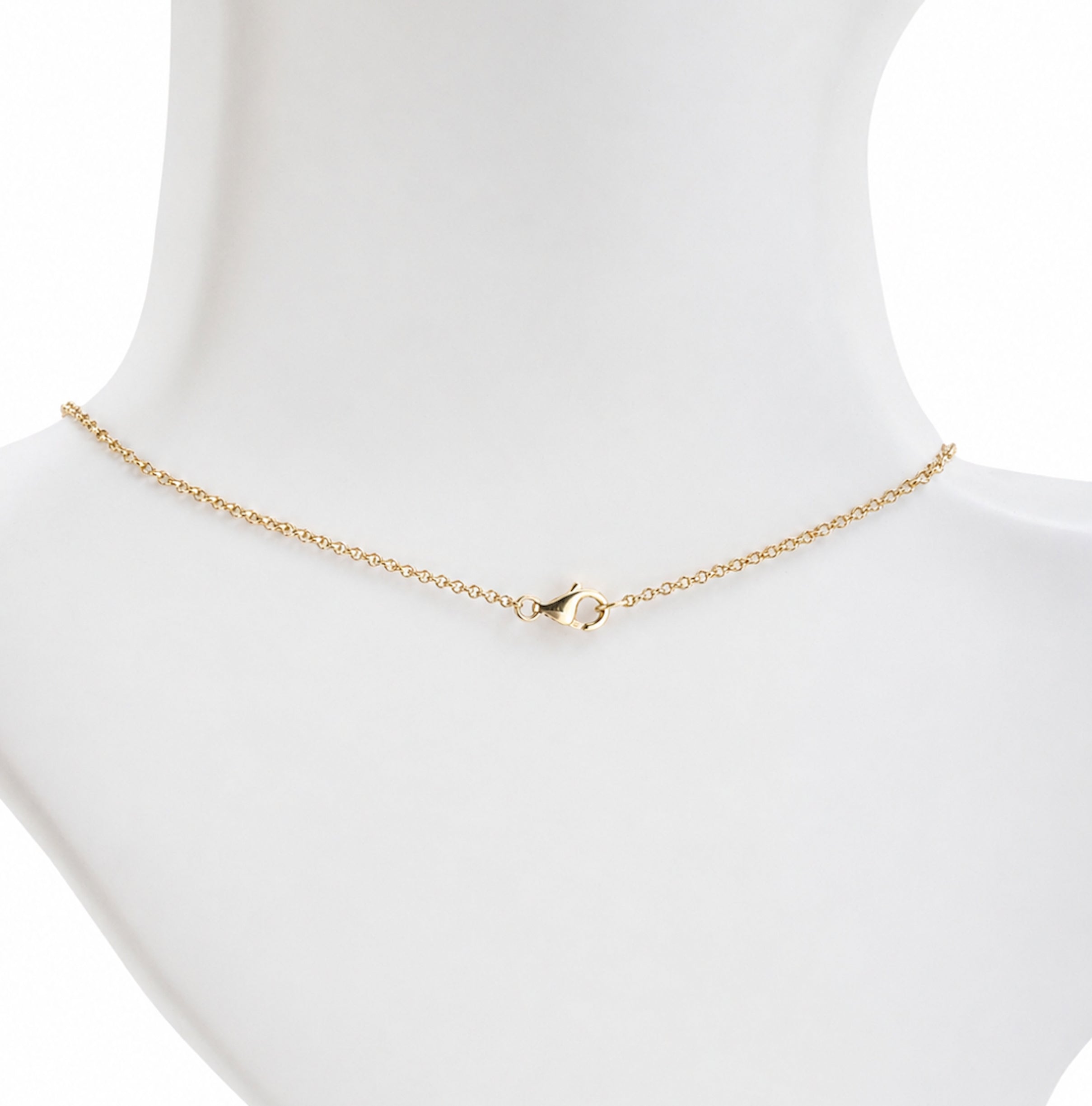 14k Green Onyx Pear Paperclip Necklace