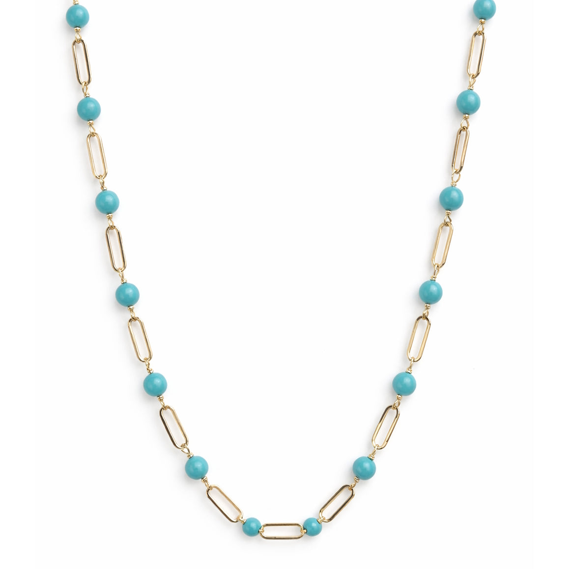 14k Gemstones Paperclip 1x1 Necklace