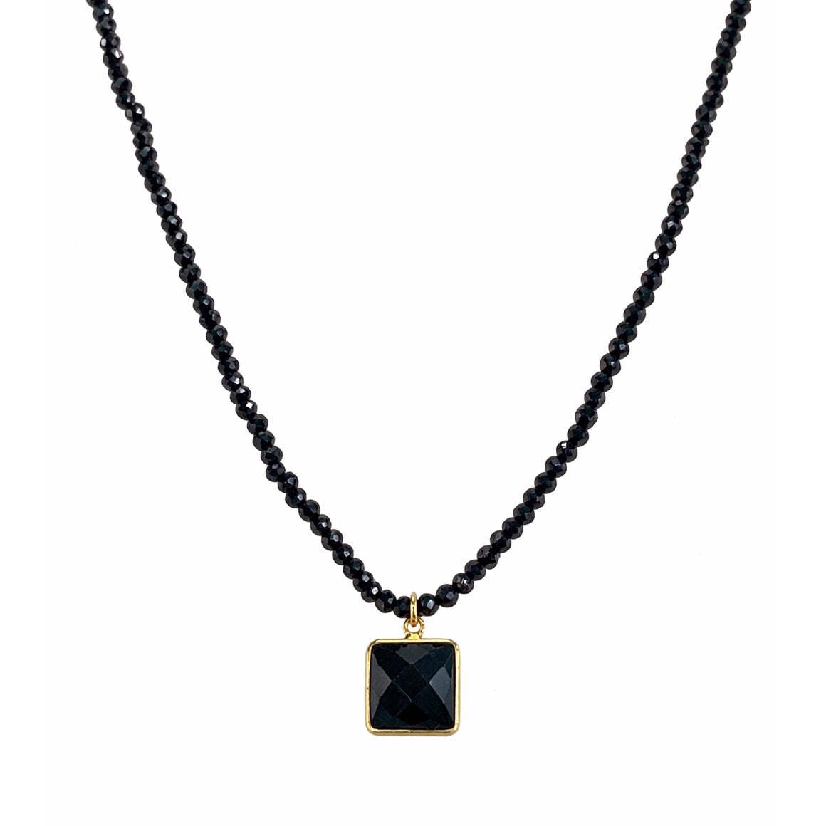 14k Gemstones Small Beads with Mix Pendant Necklace