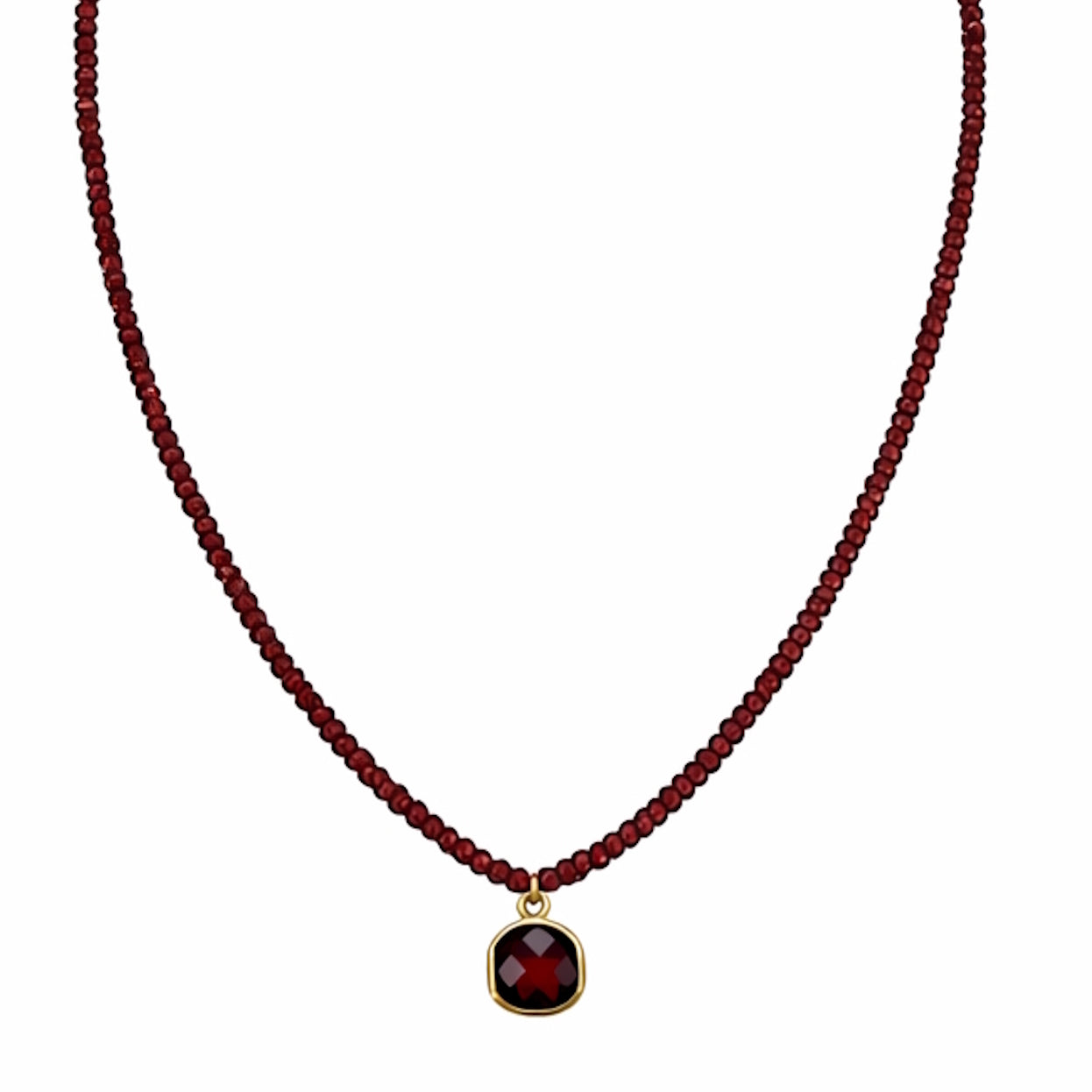 14k Gemstones Small Beads with Mix Pendant Necklace