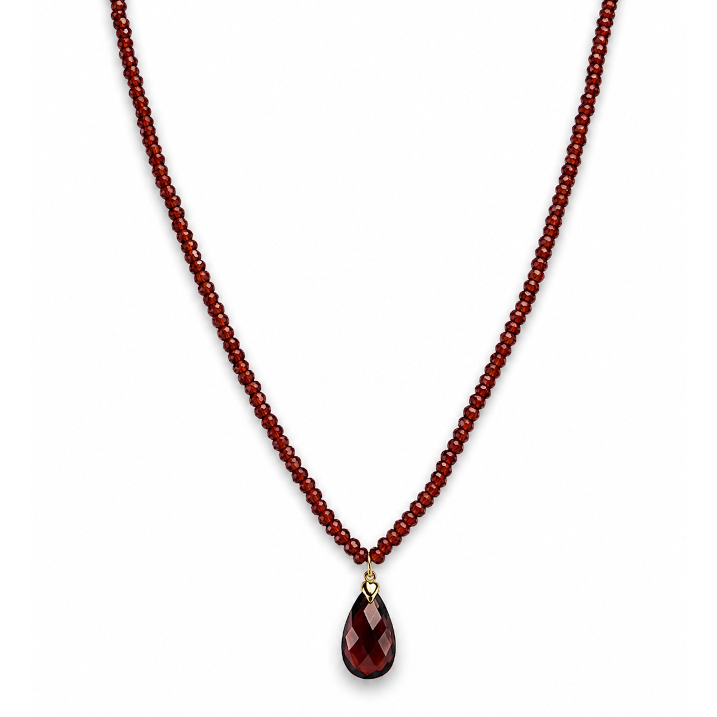 14k Gemstones Small Beads with Mix Pendant Necklace