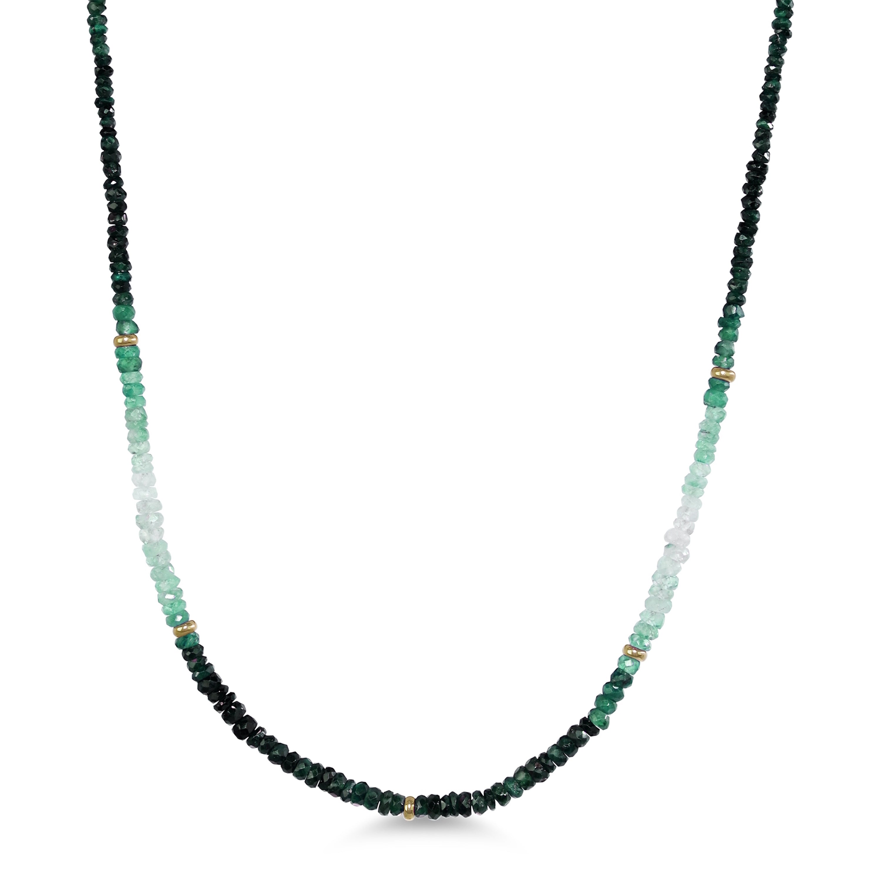 14k Shades of Gemstones and Gold Roundel Necklace