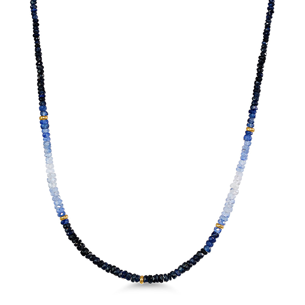 14k Shades of Gemstones and Gold Roundel Necklace