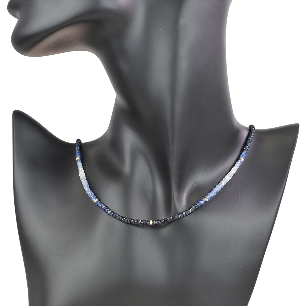 14k Shades of Gemstones and Gold Roundel Necklace