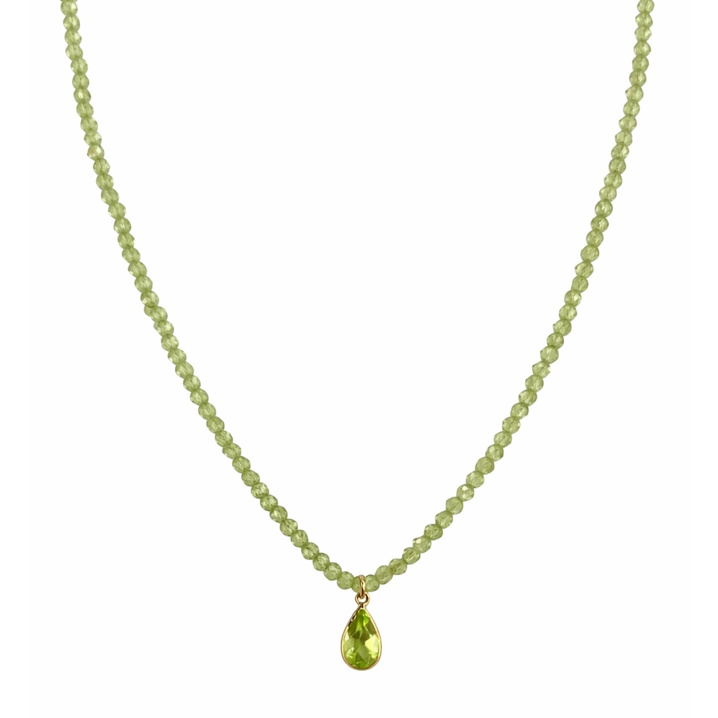 14k Gemstones Small Beads with Mix Pendant Necklace