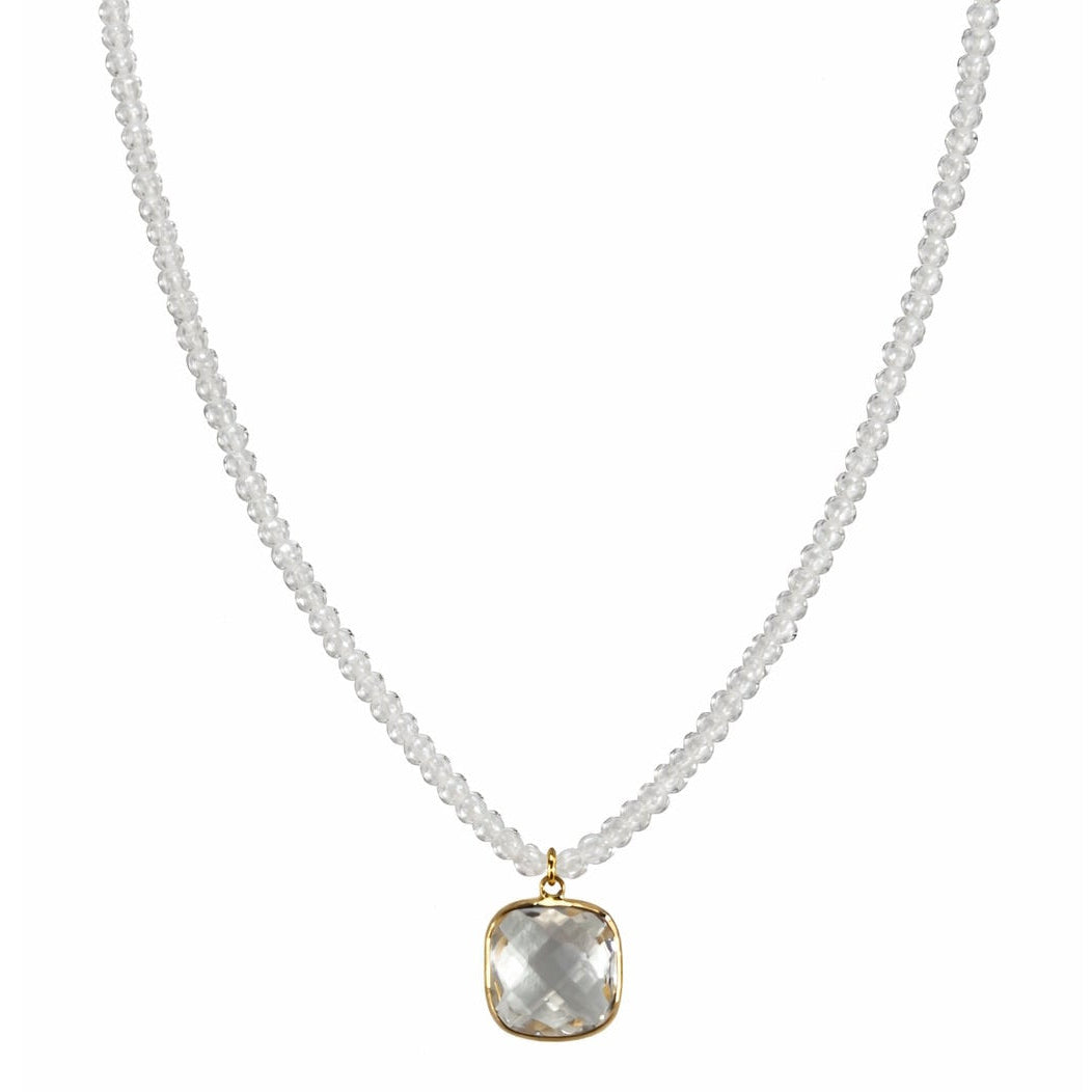 14k Gemstones Small Beads with Mix Pendant Necklace