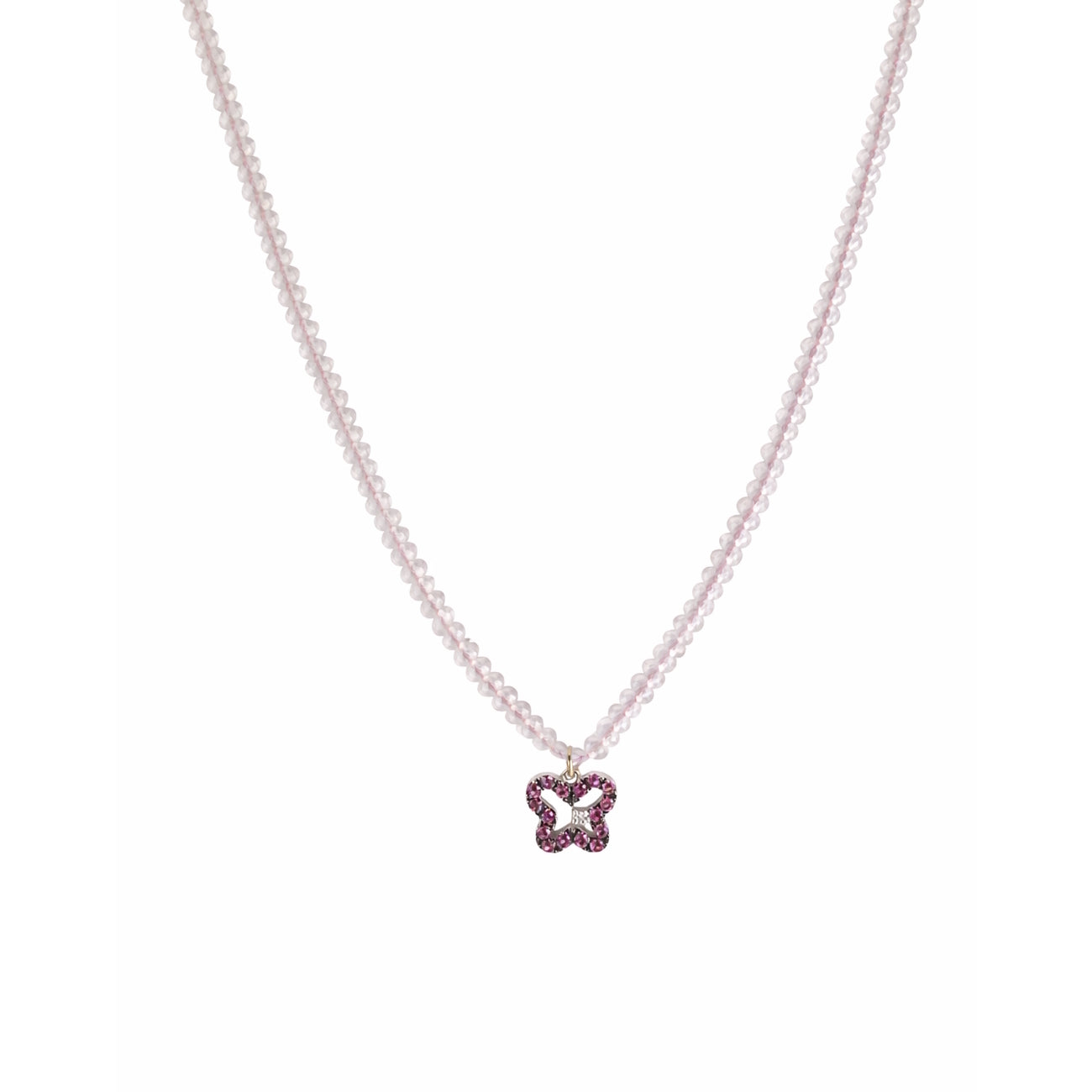 14k Gemstones Diamond Butterfly Necklace