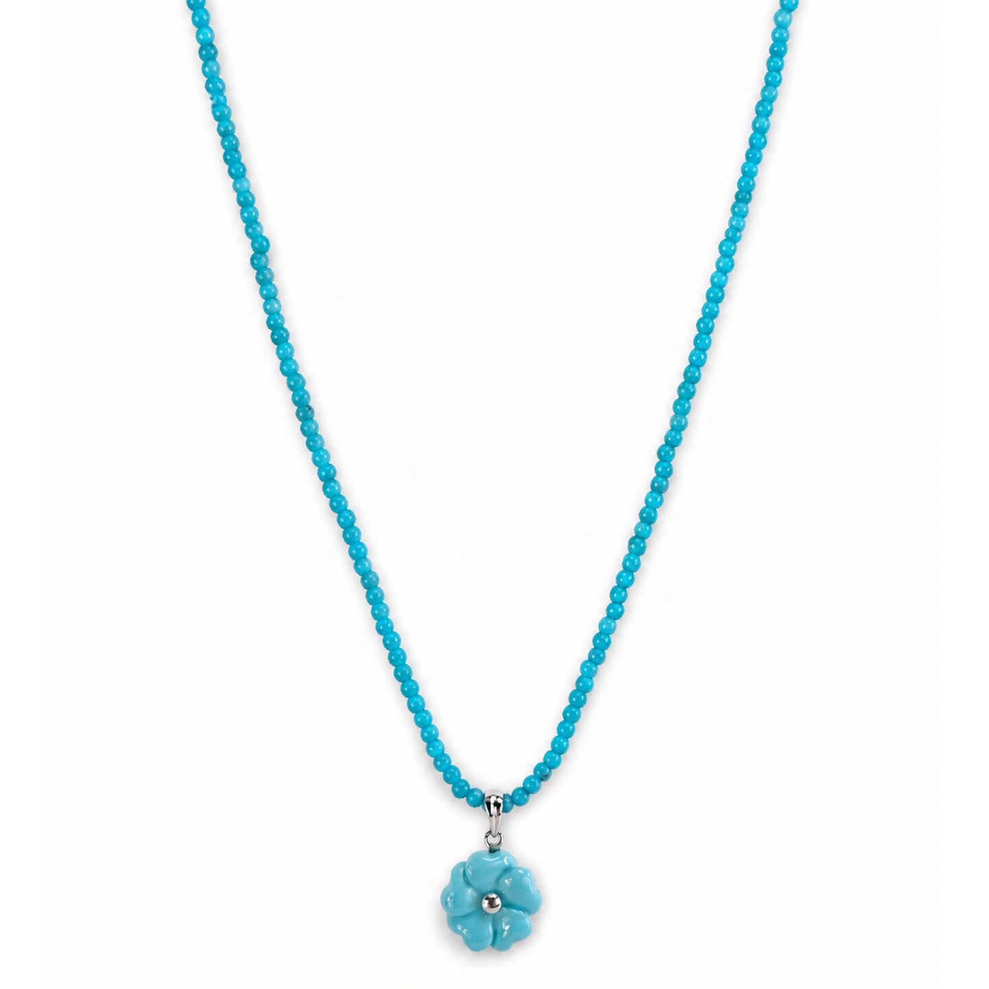 14k Gemstones Small Beads with Mix Pendant Necklace
