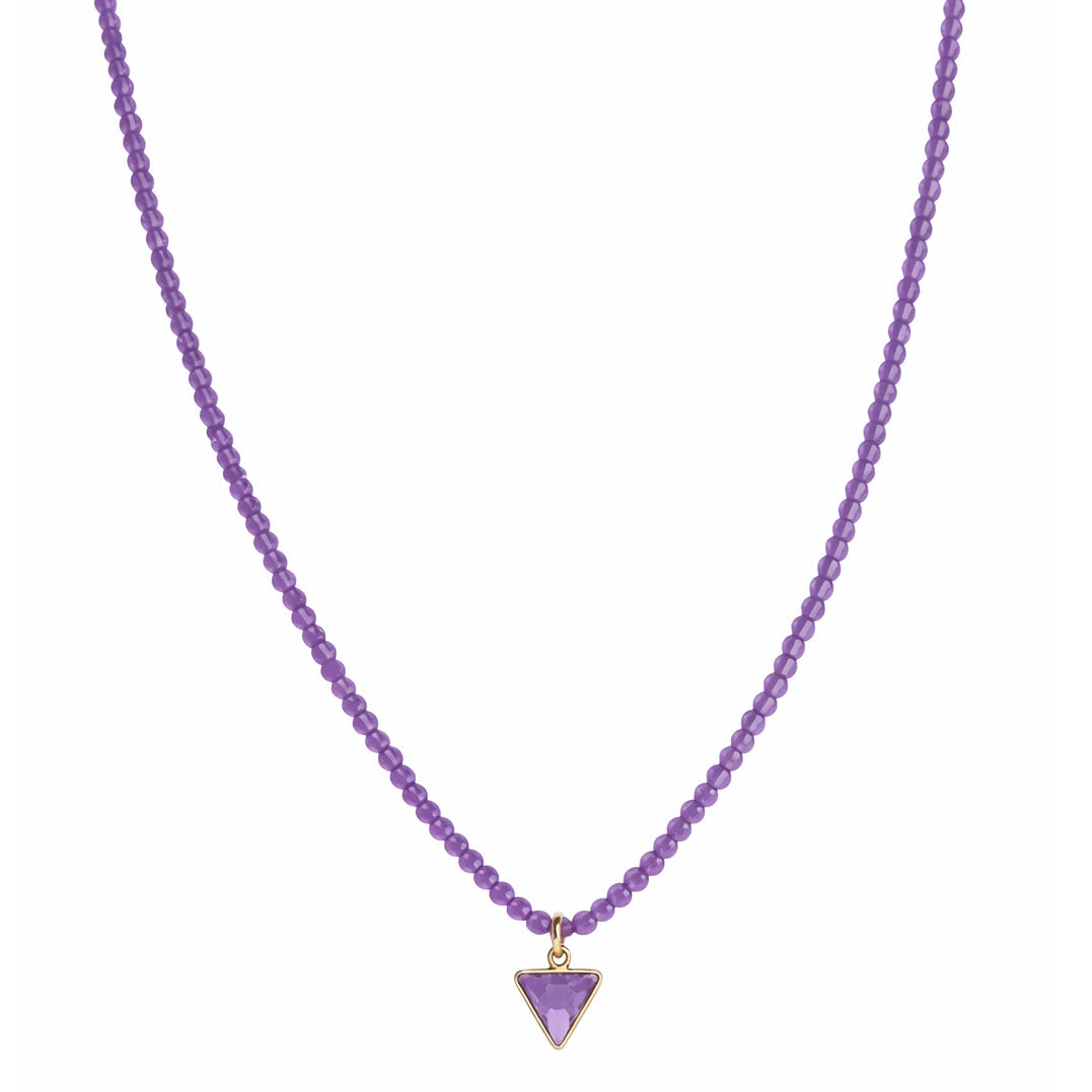 14k Gemstones Small Beads with Mix Pendant Necklace