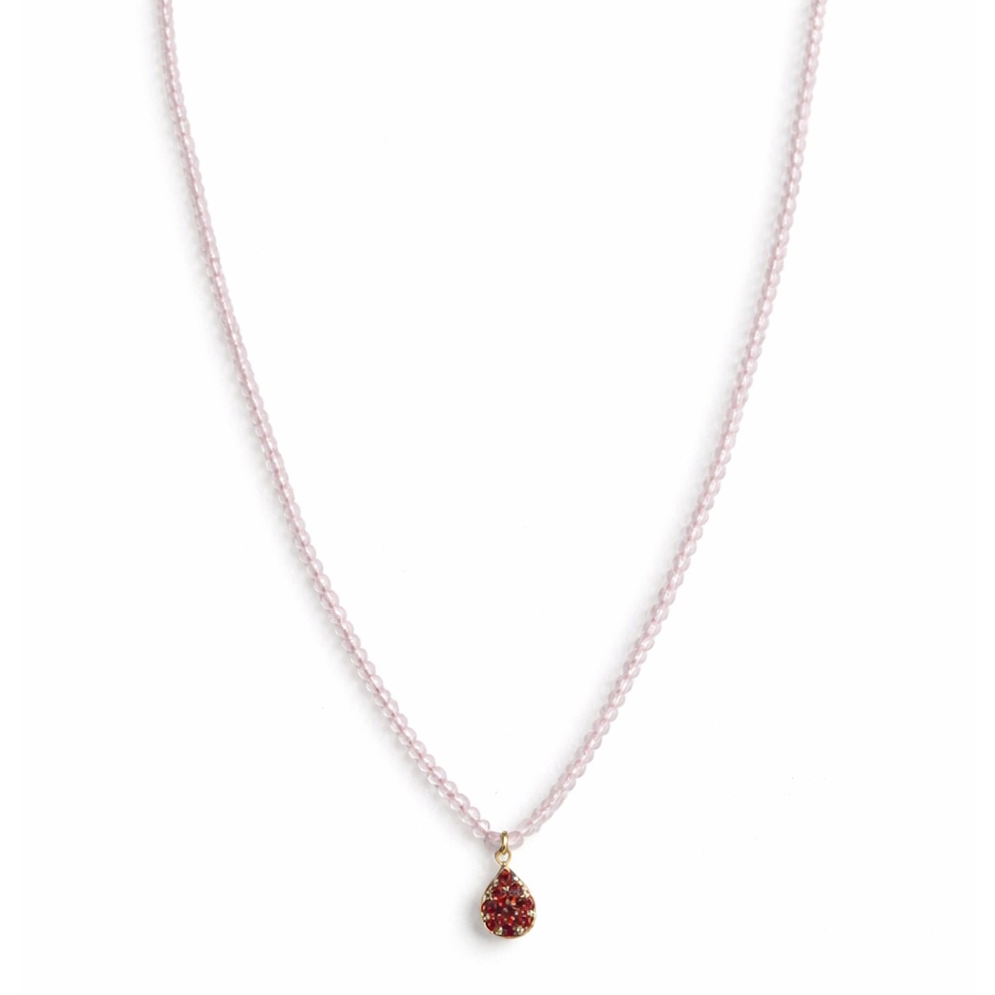 14k Gemstones Small Beads with Mix Pendant Necklace