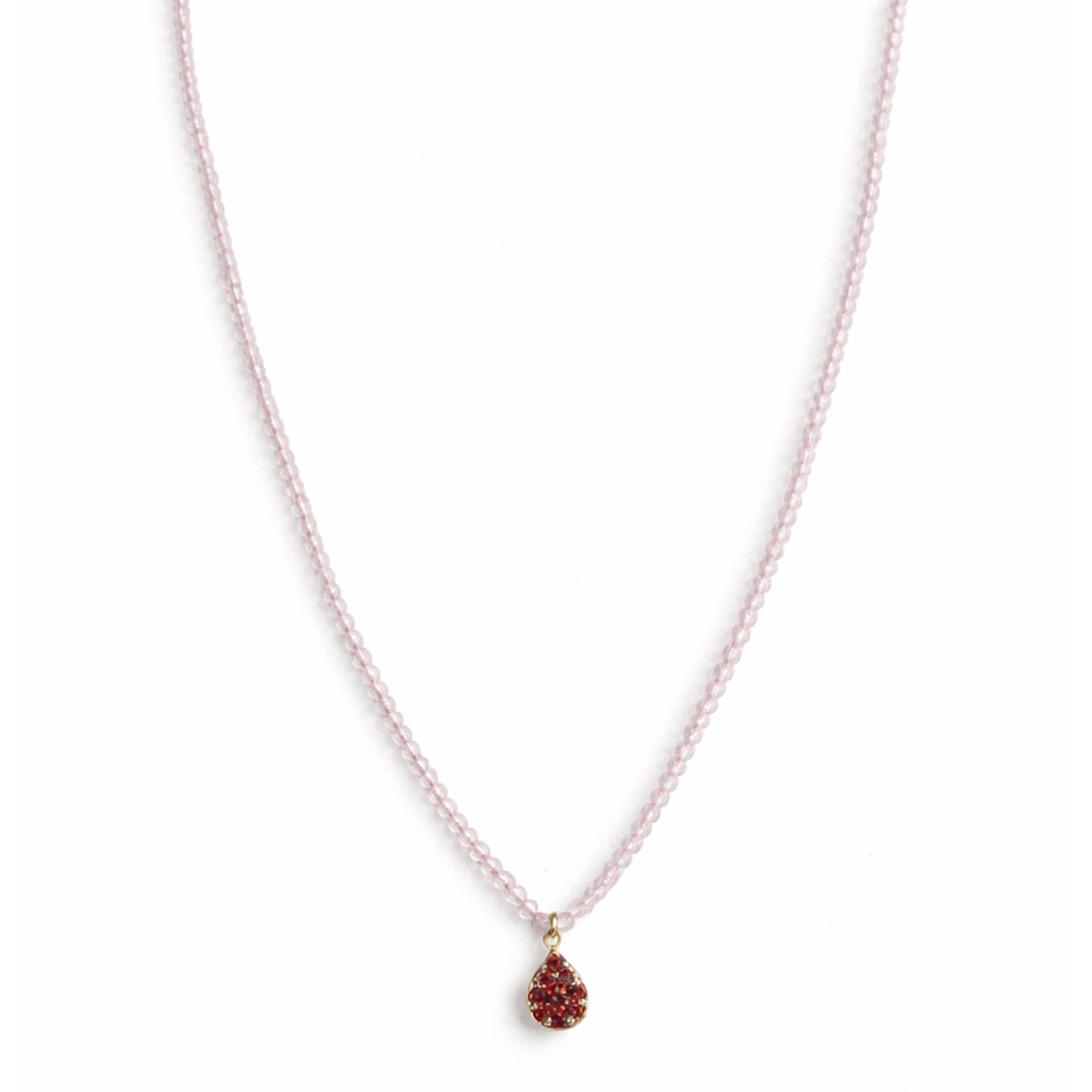 14k Gemstones Small Beads with Mix Pendant Necklace