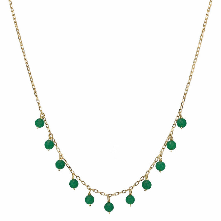 14k Dyed Gemstone Dangle Necklace