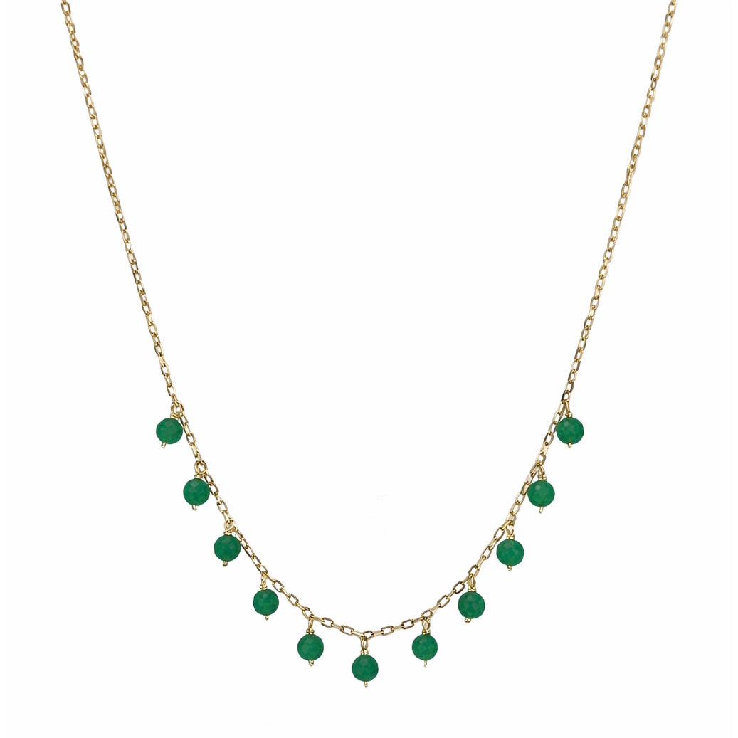 14k Dyed Gemstone Dangle Necklace